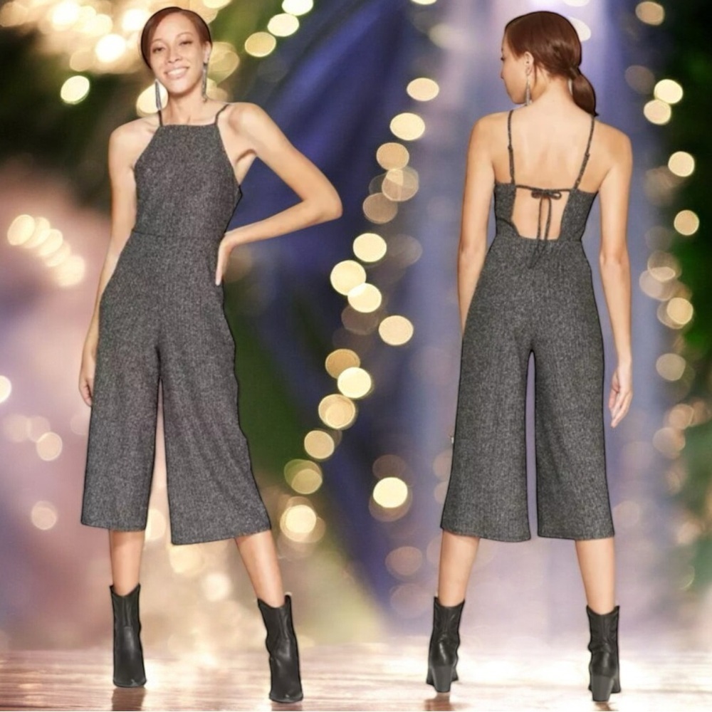 NEW Wild Fable Silver Sparkle Going out Party Wide‎ Leg Romper Size XL